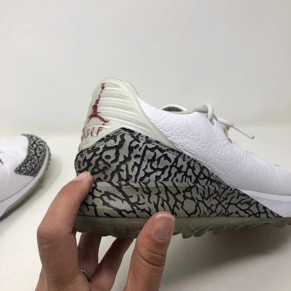 Jordan ADG Golf Shoes Mens‎ 8.5 White Cement AR7995-100 Elephant Print Leather